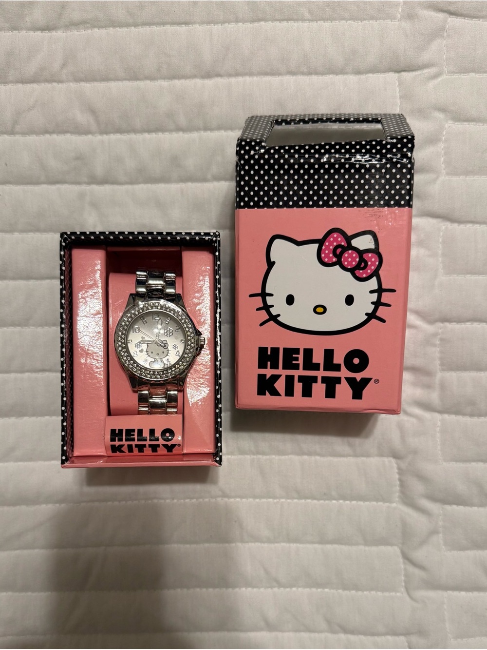 Hello Kitty Silver-Tone Watch with Box